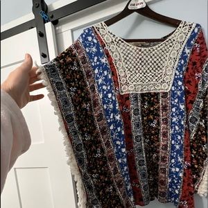 Lavish Boho Crochet Lace & Fringe Top